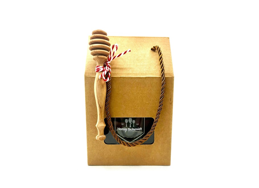 NEU: HONIG-SCHMIDT Geschenkverpackung für Honigglas 500g inkl. Honig-Löffel - HONIG-SCHMIDT Geschenkverpackung für Honigglas 500g inkl. Honig-Löffel
